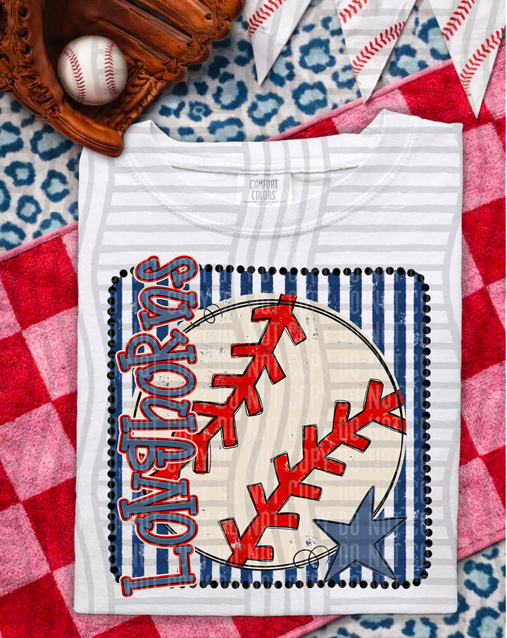 Baseball RWB Framed DTF Print