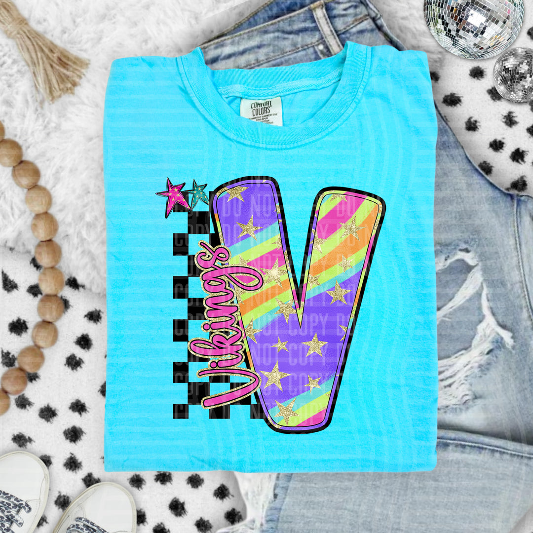 Rainbow Swirl Initials DTF Print
