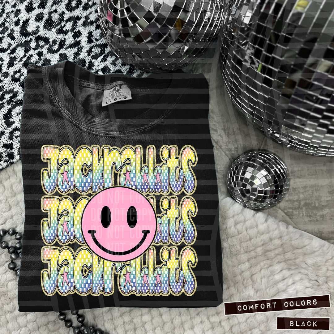 Pink Smiley Triple Stack DTF Print