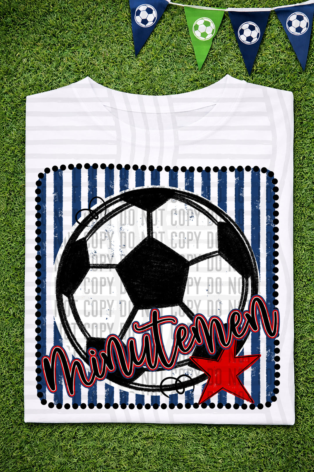 Soccer RWB Framed DTF Print