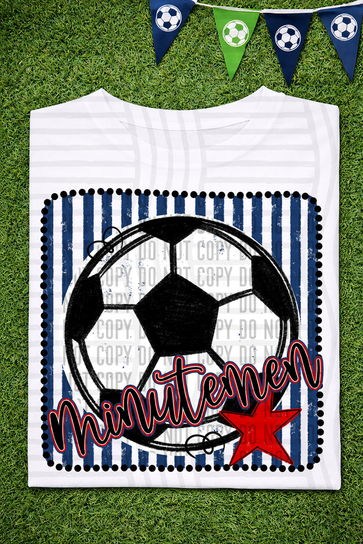Soccer RWB Framed DTF Print