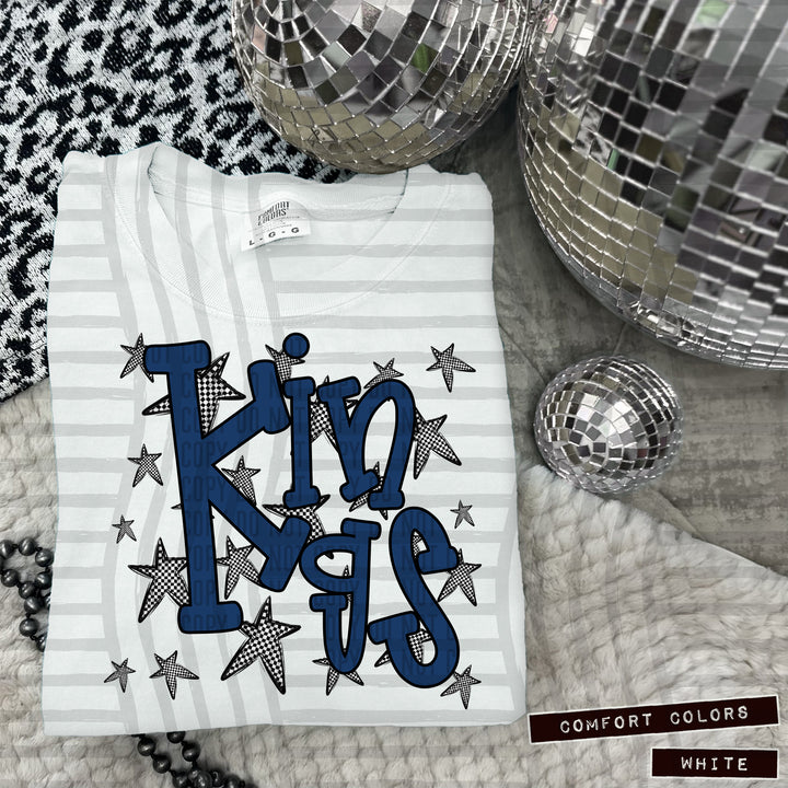 Navy Staggered DTF Print