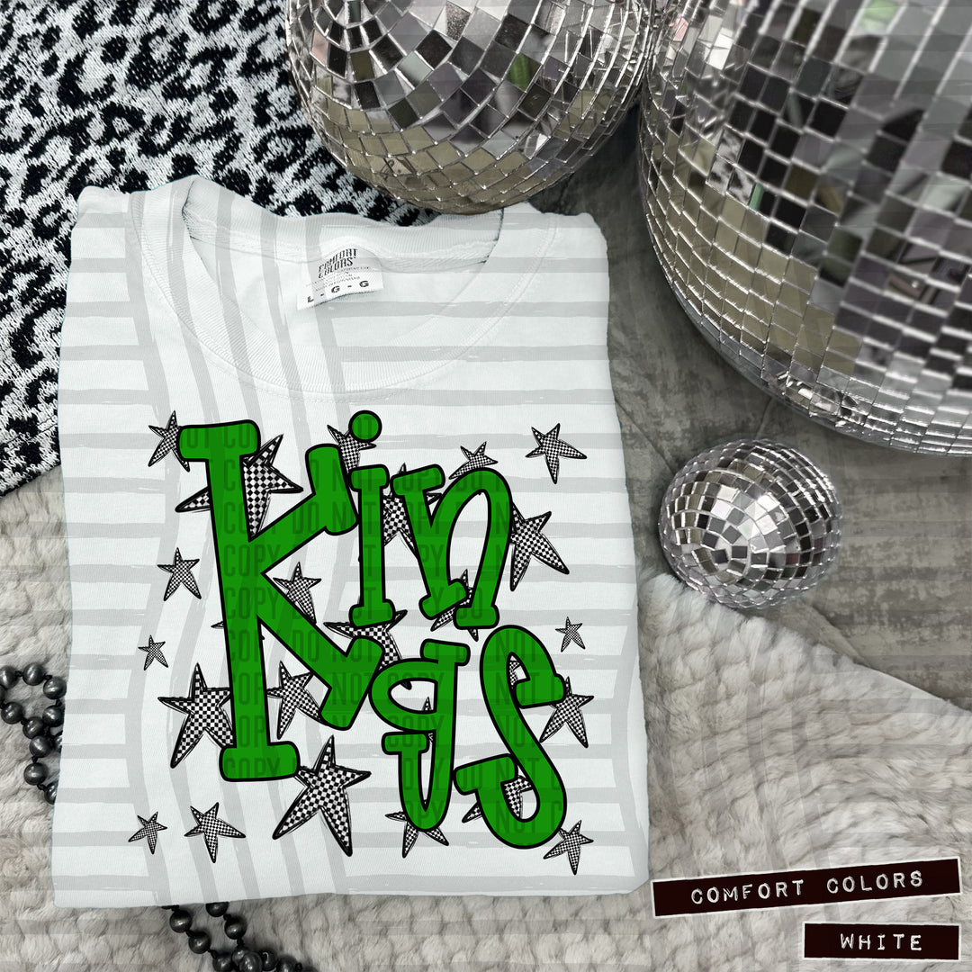 Green Staggered DTF Print