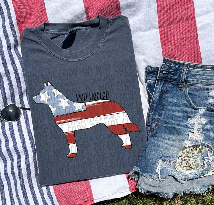 Patriotic Dog Designs Black Text DTF Print