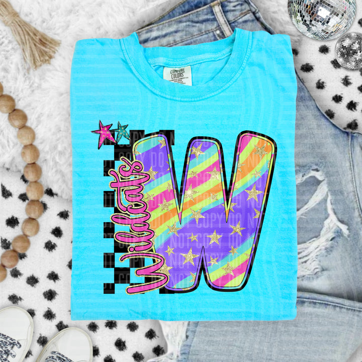 Rainbow Swirl Initials DTF Print