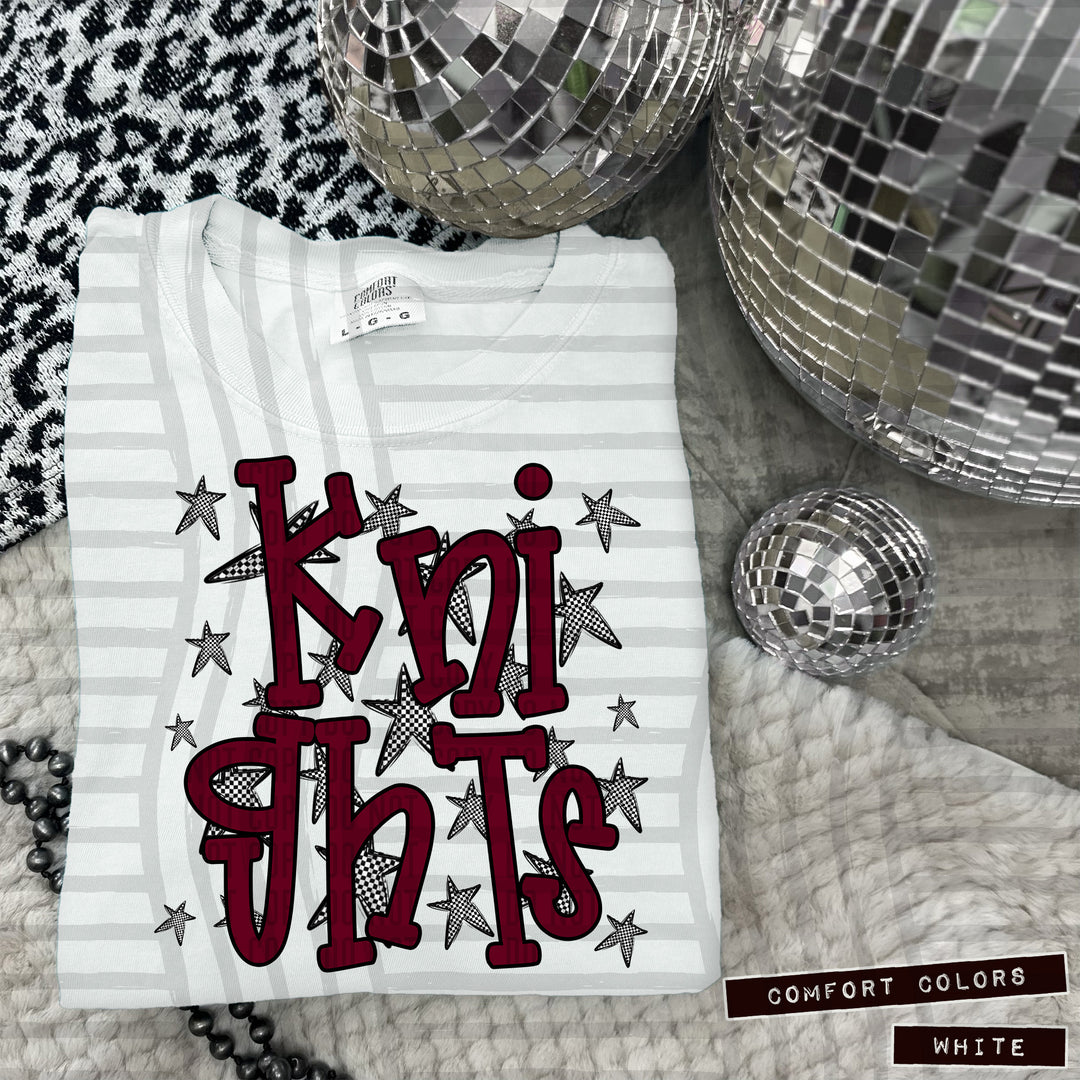 Maroon Staggered DTF Print
