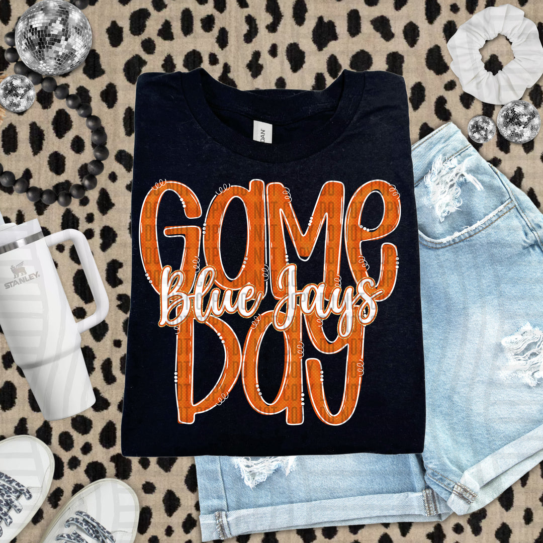 Doodle Gameday Burnt Orange DTF Print