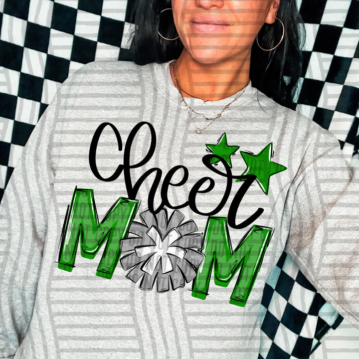 Sports Mom Cheer Silver DTF Print