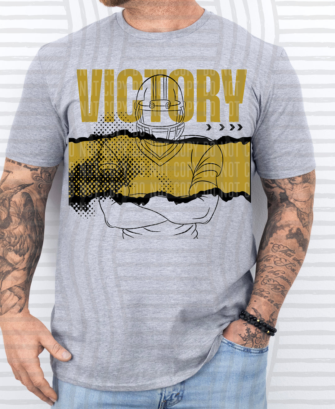 Victory Football Player DTF Print