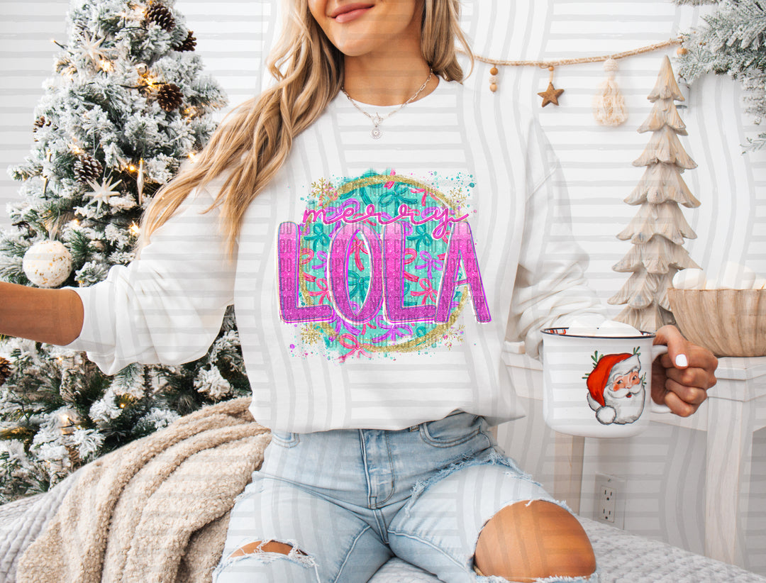 Snowflake Bow Names DTF Print