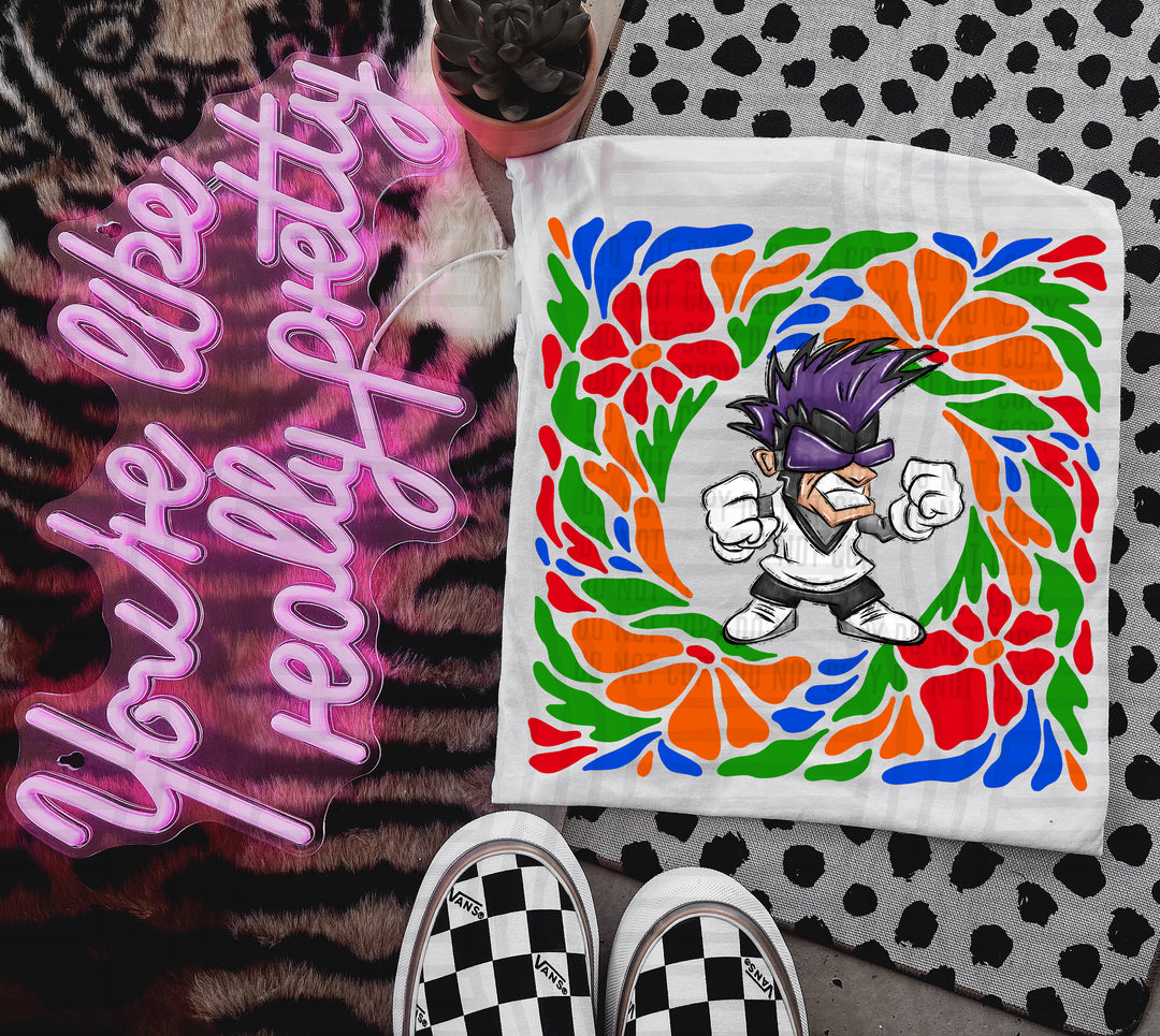 Retro Floral Mascot Heads DTF Print