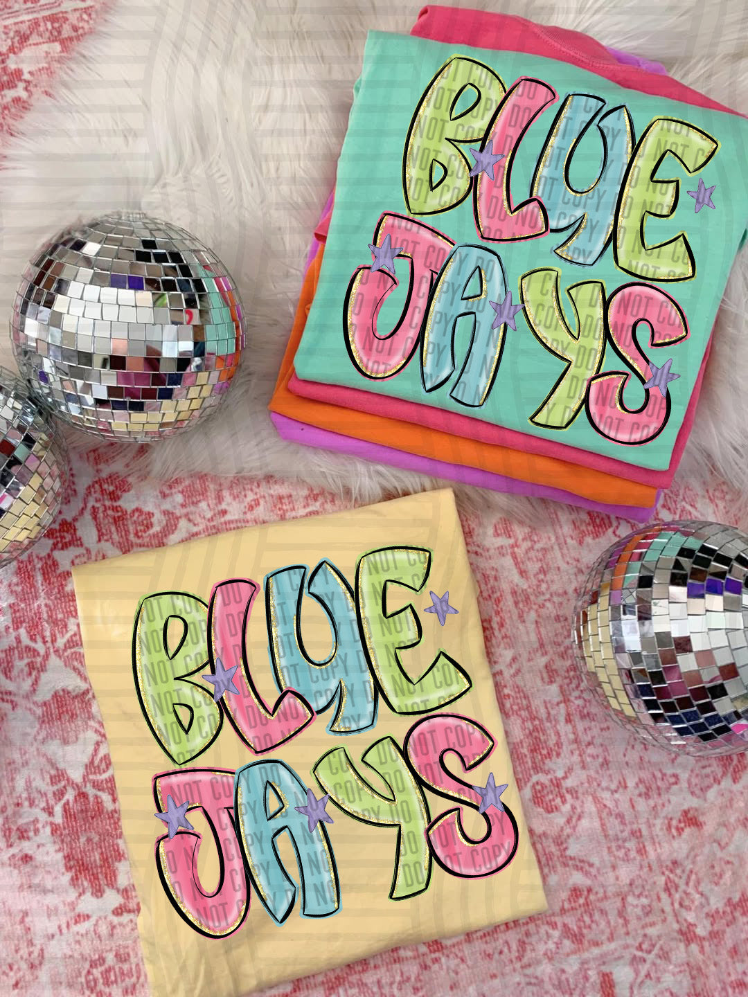 Glittery & Preppy Mascots DTF Print