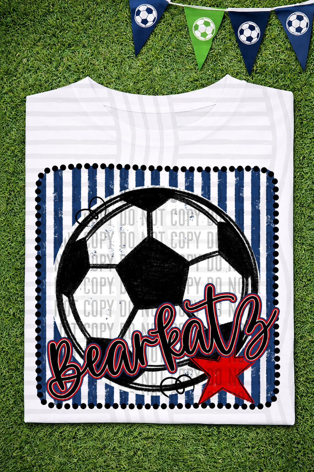 Soccer RWB Framed DTF Print