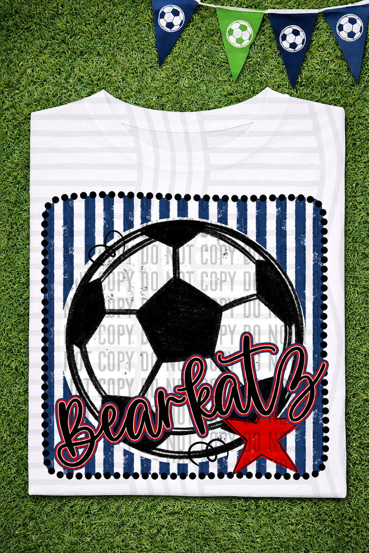 Soccer RWB Framed DTF Print