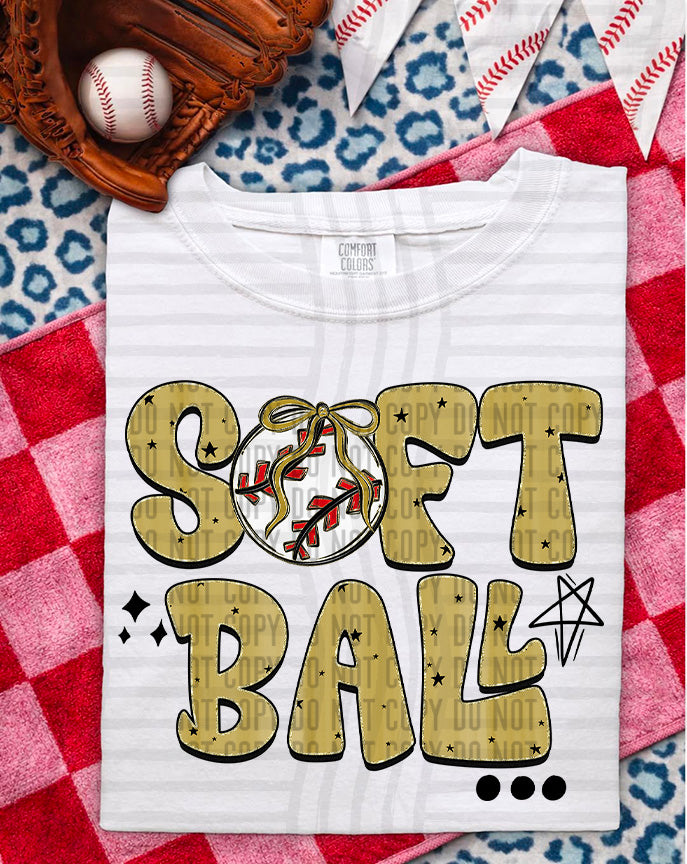 Softball Retro DTF Print