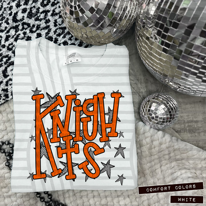 Orange Staggered DTF Print