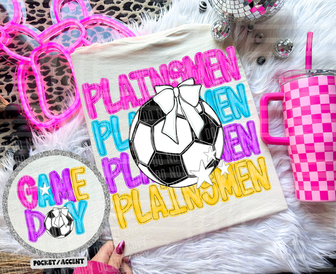 Bright Preppy Soccer DTF Print