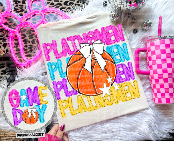 Bright Preppy Basketball DTF Print