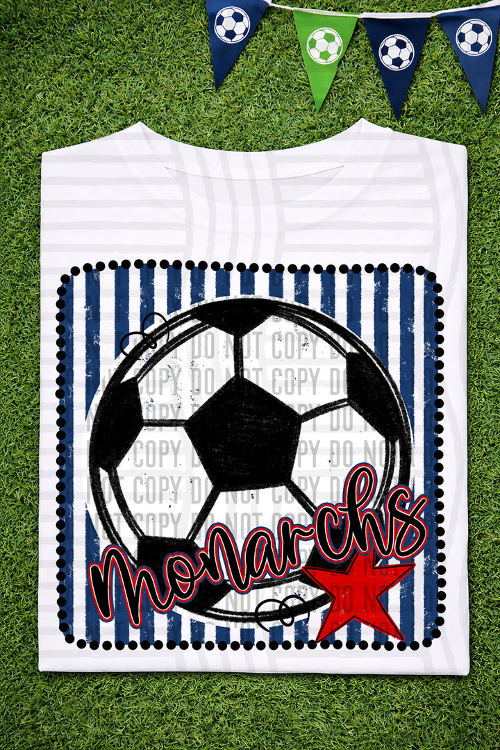 Soccer RWB Framed DTF Print
