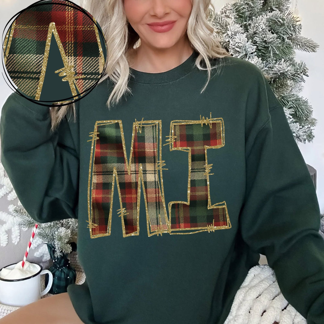 Holiday Plaid MI DTF Print