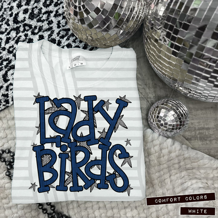 Navy Staggered DTF Print