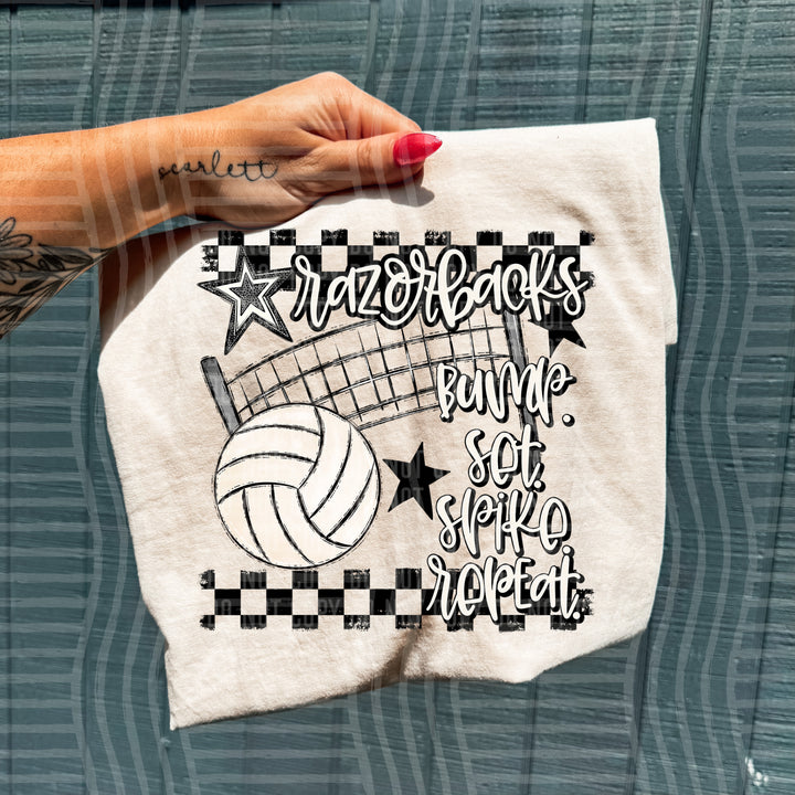 Volleyball Bump Set Spike Repeat DTF Print