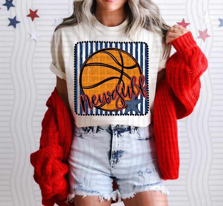 Basketball RWB Framed DTF Print