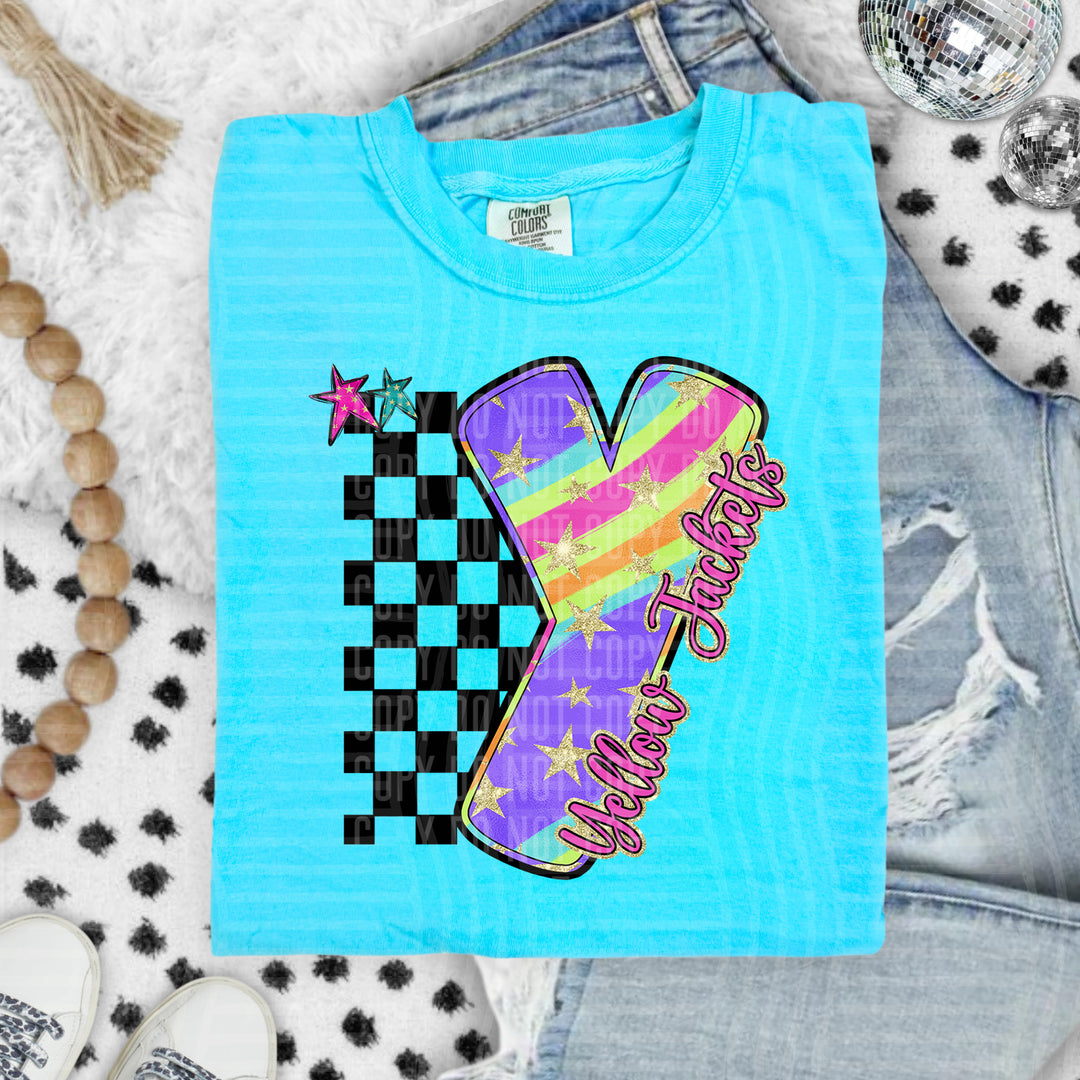 Rainbow Swirl Initials DTF Print
