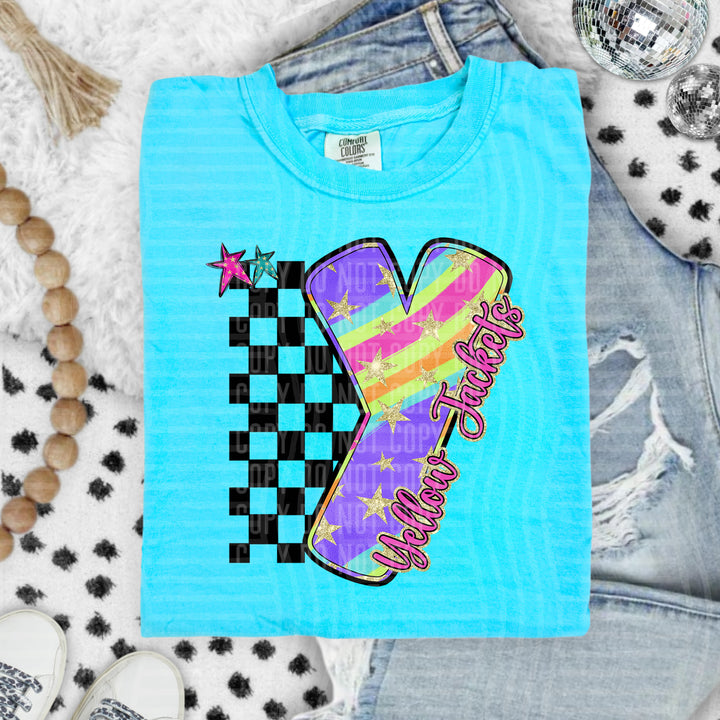 Rainbow Swirl Initials DTF Print