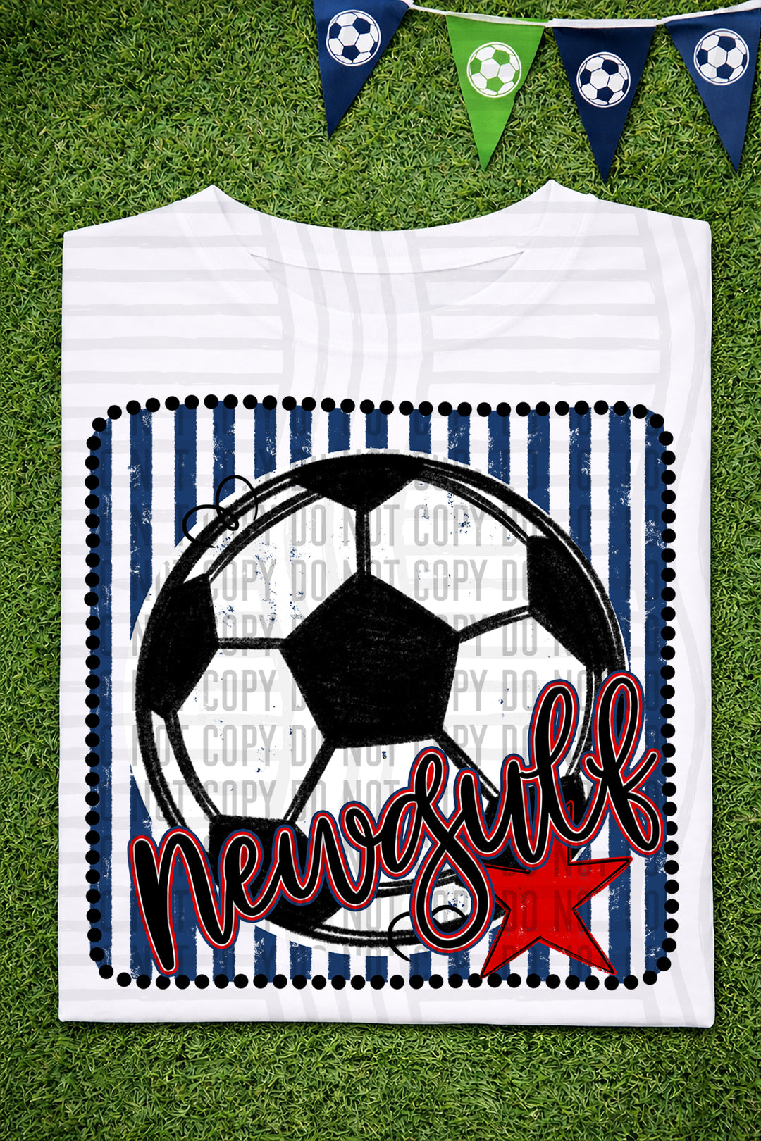 Soccer RWB Framed DTF Print