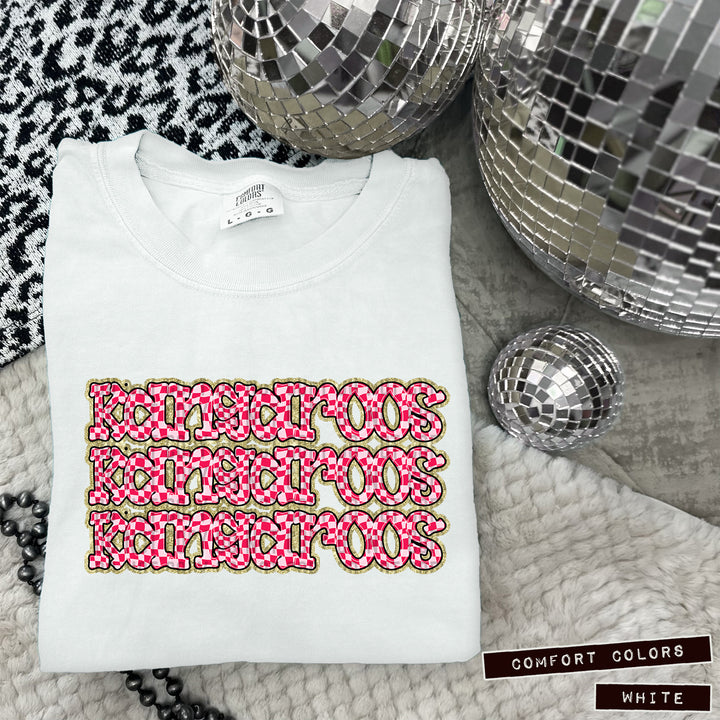 Pink Checks DTF Print