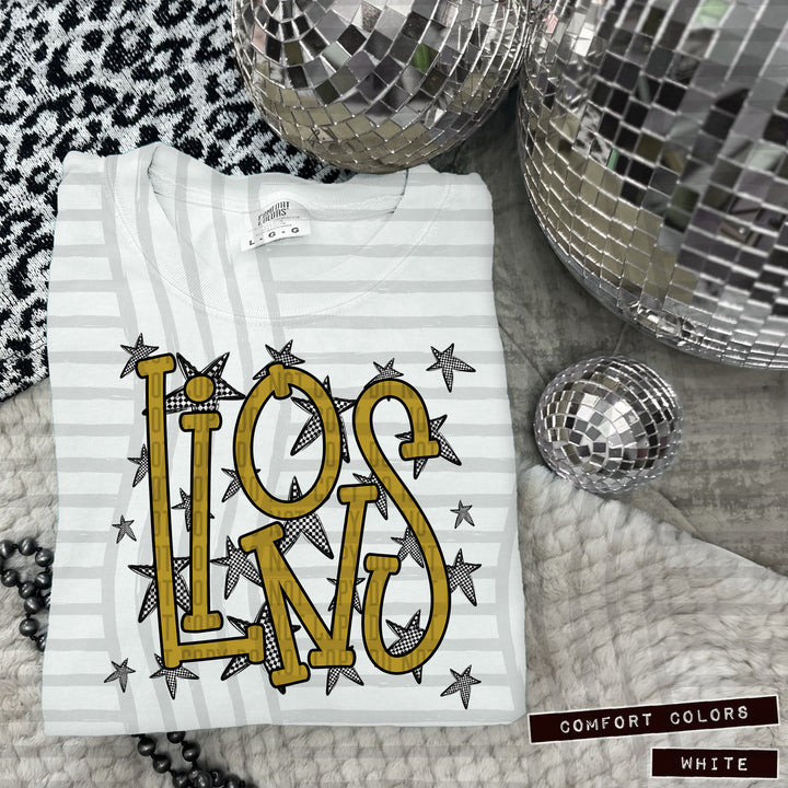 Gold Staggered DTF Print