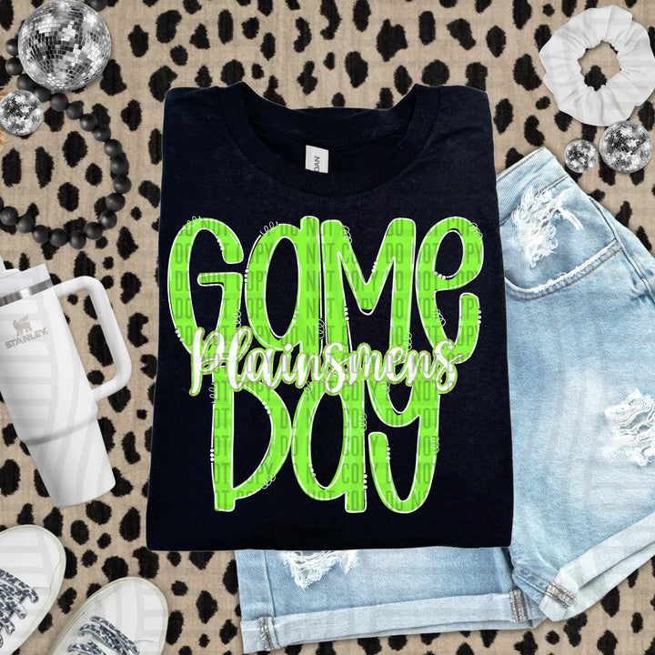 Doodle Gameday Lime DTF Print