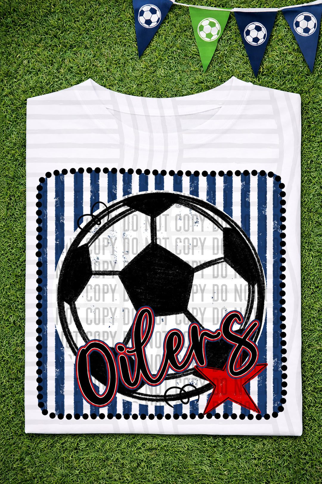 Soccer RWB Framed DTF Print