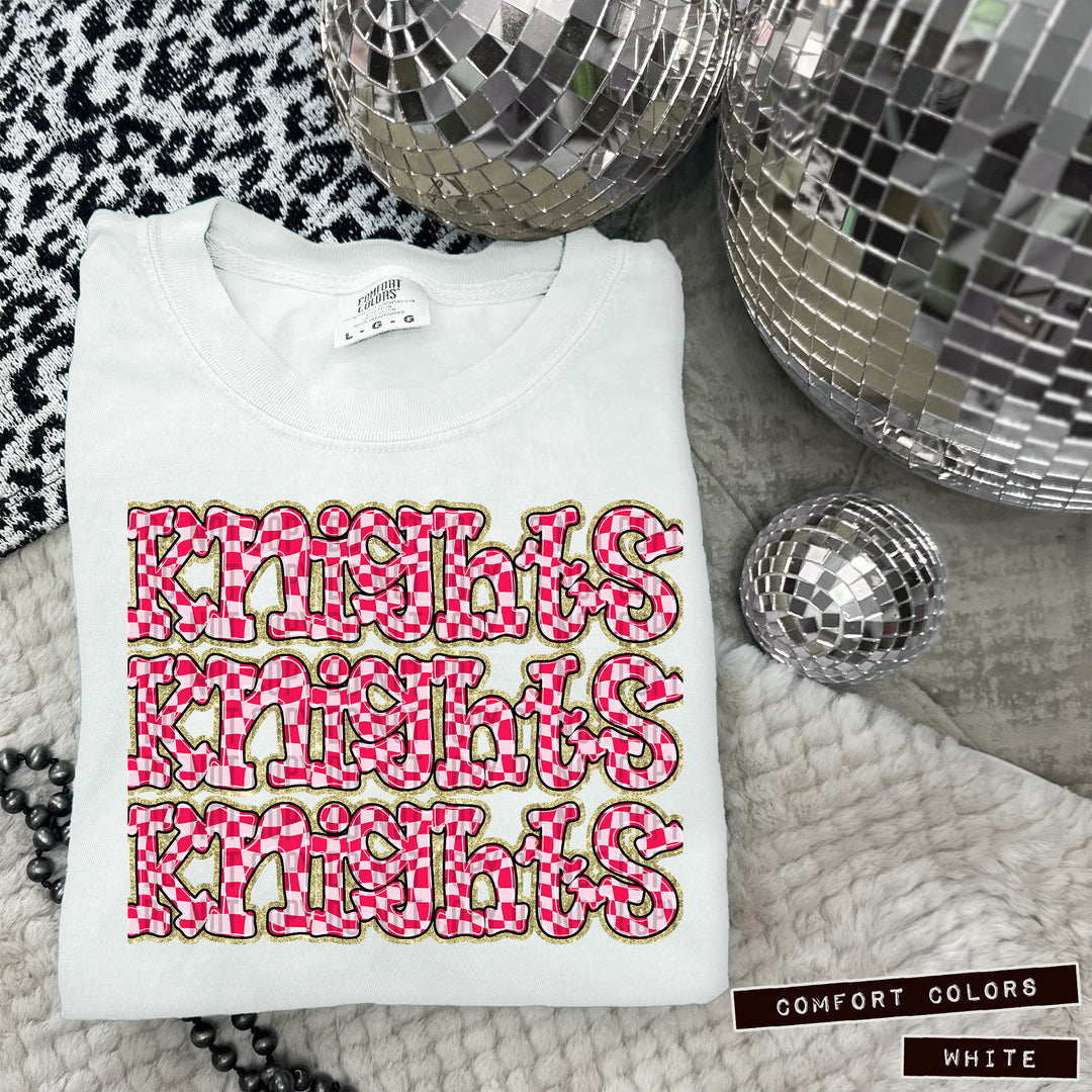 Pink Checks DTF Print