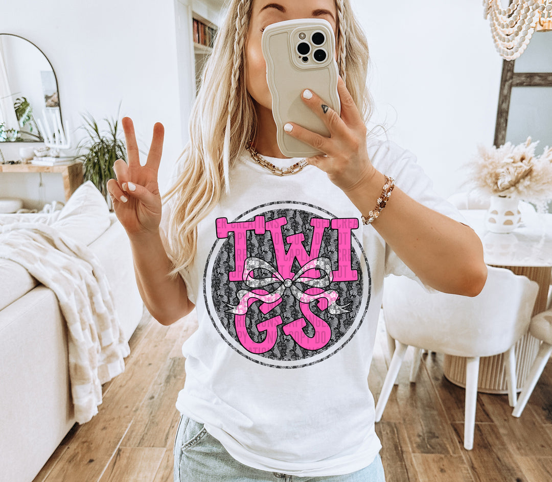 Hot Pink Lace DTF Print