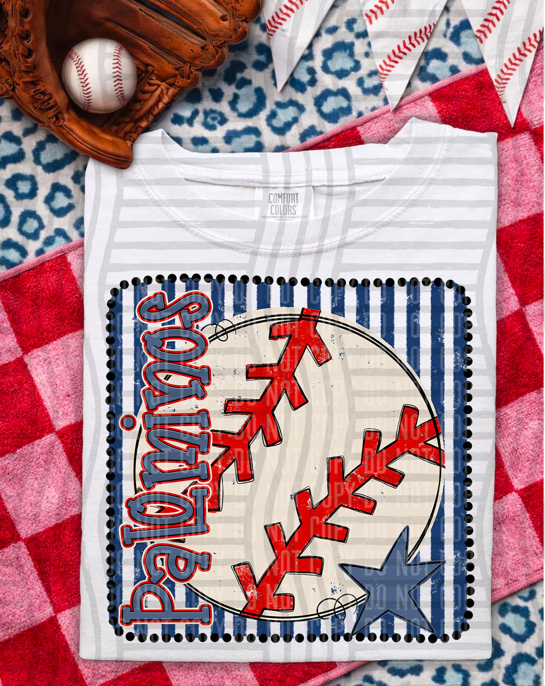 Baseball RWB Framed DTF Print