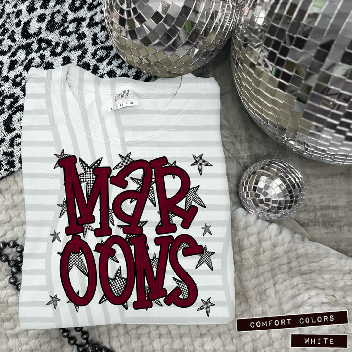 Maroon Staggered DTF Print