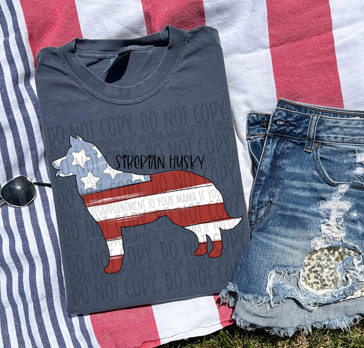 Patriotic Dog Designs Black Text DTF Print
