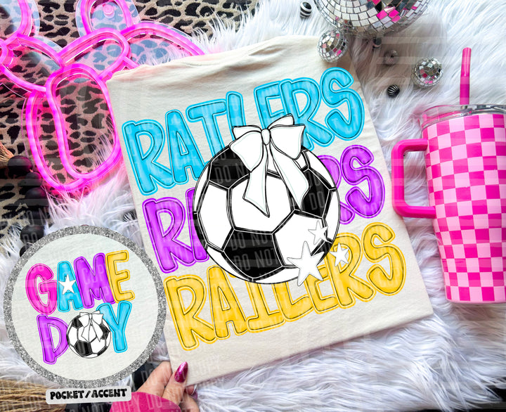 Bright Preppy Soccer DTF Print