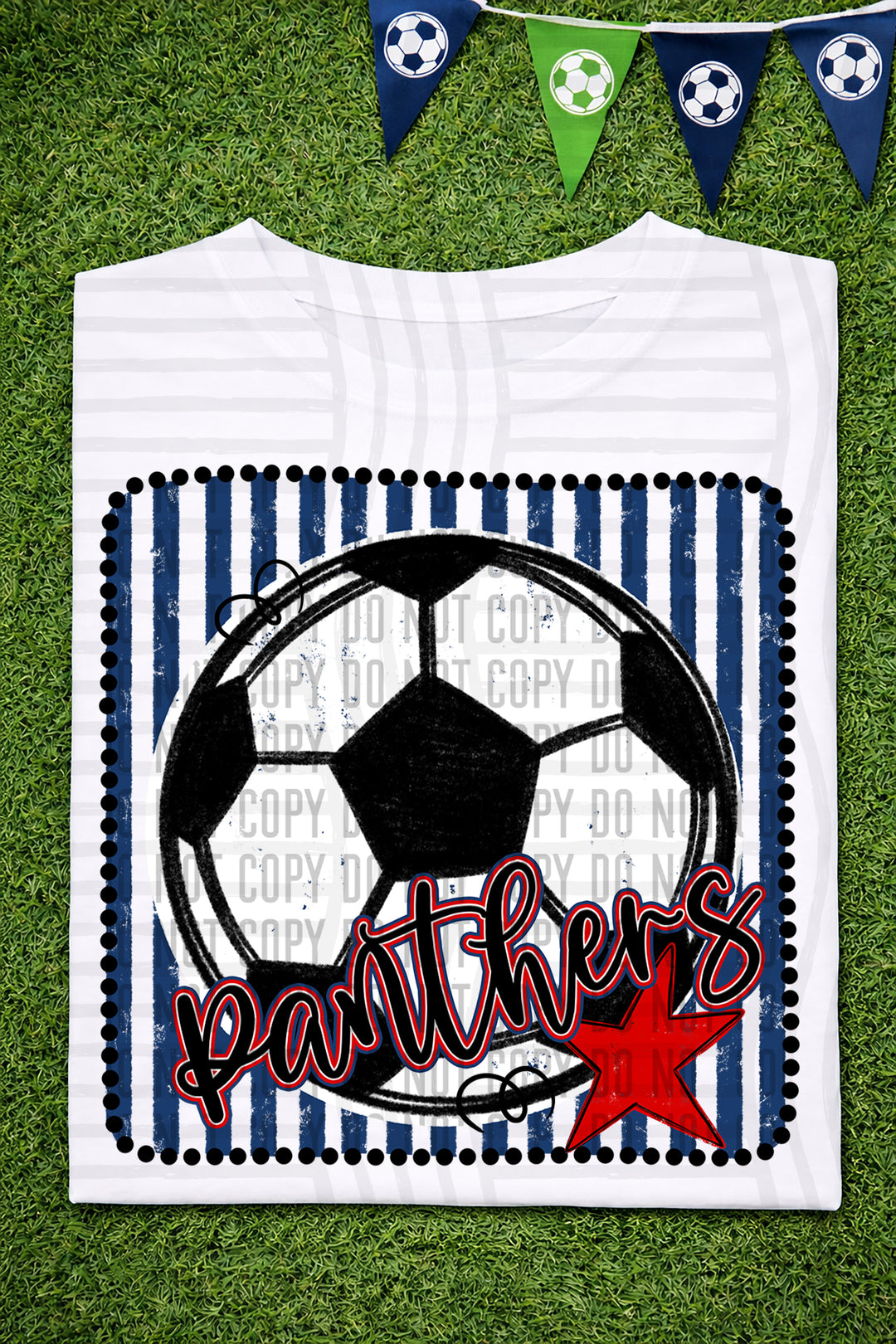 Soccer RWB Framed DTF Print