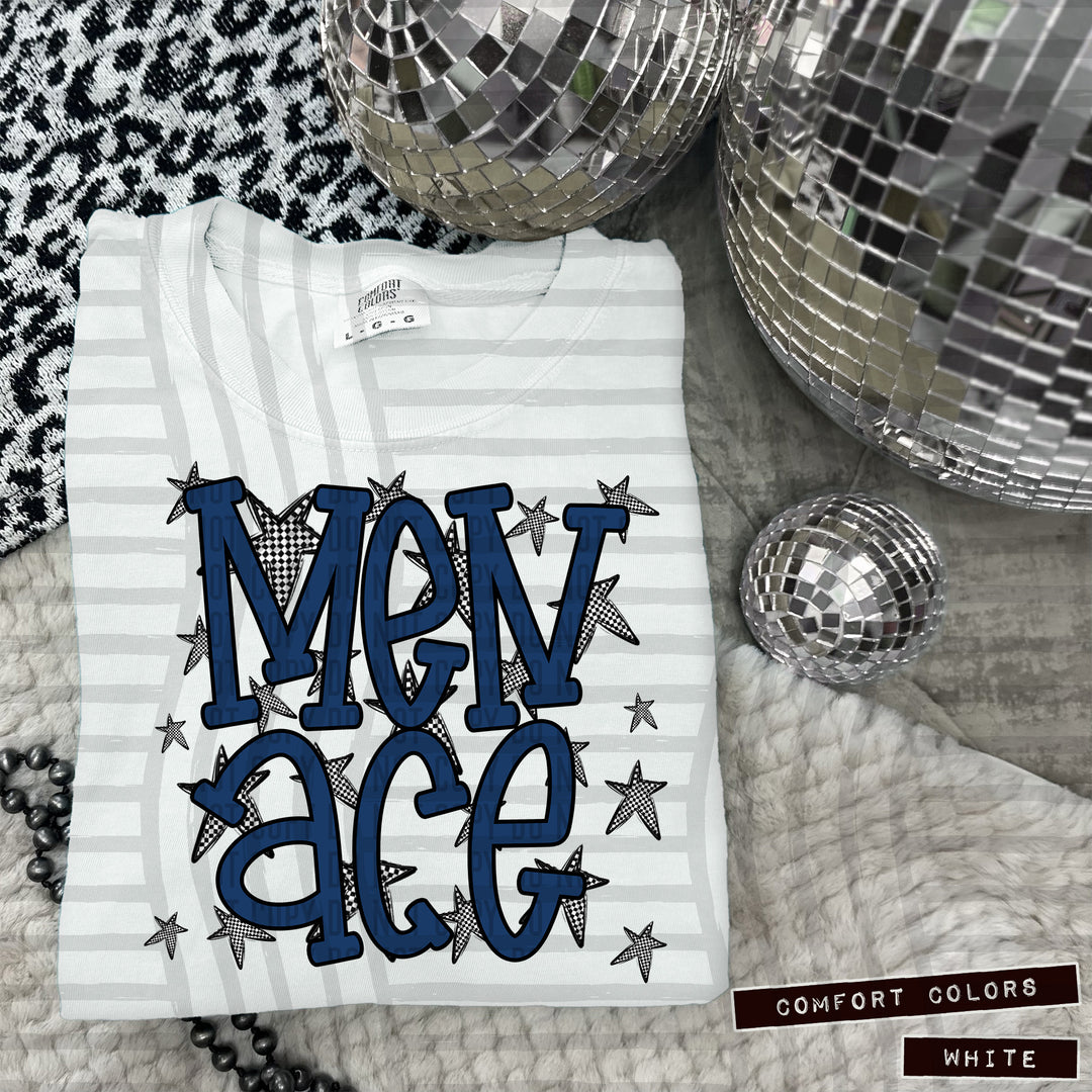 Navy Staggered DTF Print