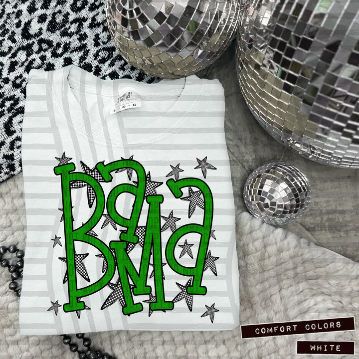 Green Staggered DTF Print