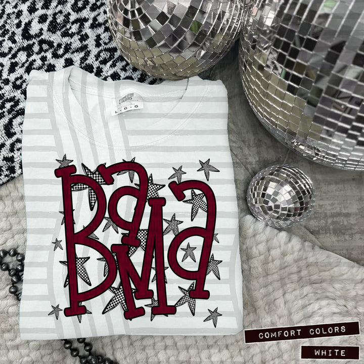 Maroon Staggered DTF Print