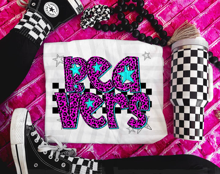 Pink Neon Leopard DTF Print