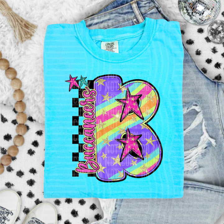 Rainbow Swirl Initials DTF Print
