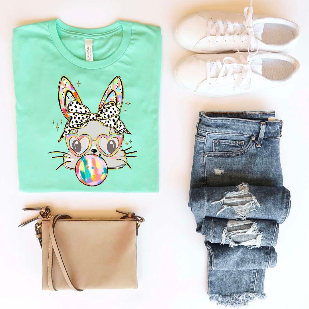 Bubble Gum Bunny MINT BELLA CANVAS Printed Tee