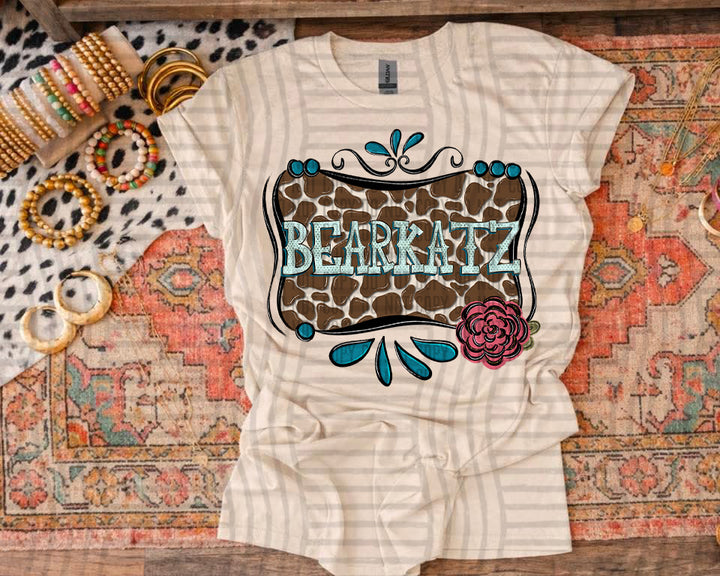 Cowhide & Turquoise Mascots DTF Print