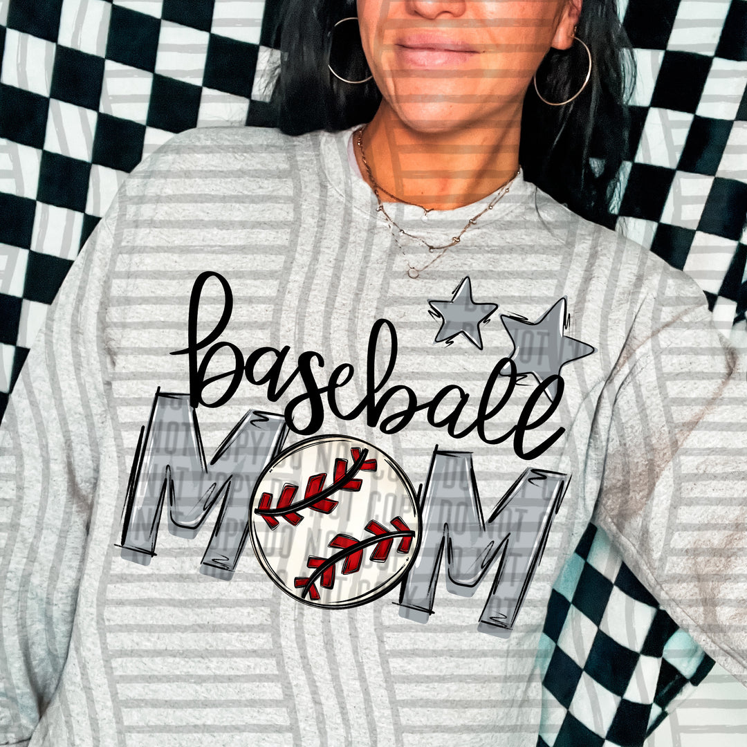 Sports Mom Baseball DTF Print