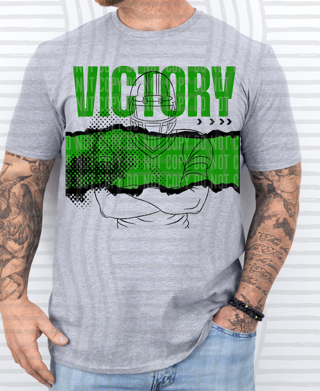 Victory Football Player DTF Print
